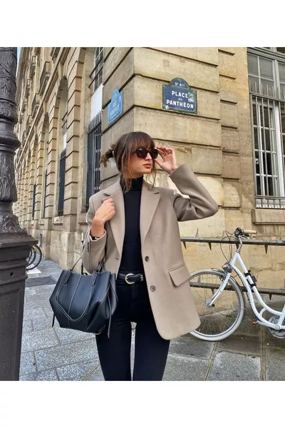 حقيبة نسائية Cyme Mini من Pinterest باللون الأسود (بتفصيل أبيض)