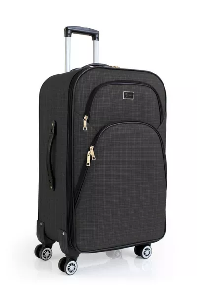 Medium Size 4-Wheel Fabric Suitcase Anthracite 
