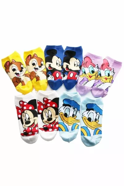 5 Pairs Women's Cartoon Cotton Fashion Booties