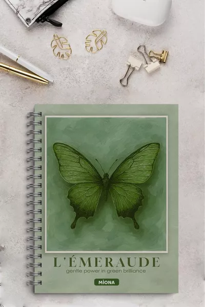  Spiral School Notebook  Sheets 4-Pack Green Themed, 2 Grid-2 Lined