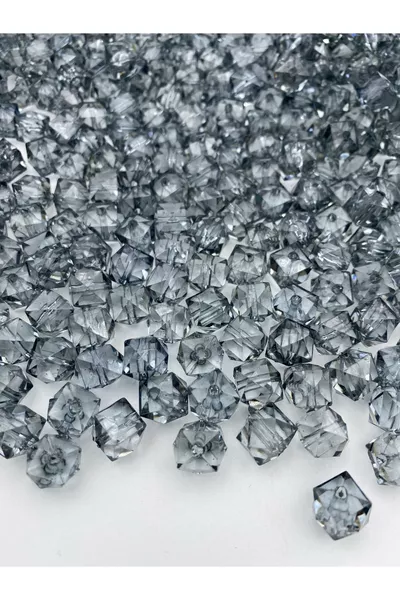  gr Cubetti Acrilici Grigio / Antracite / Fumé mm, Perline per Borse, Modello Cubico ( gr, ~ pezzi)