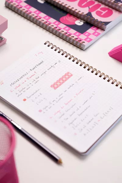  Spiral School Notebook  Pages Set of 4 - Squared