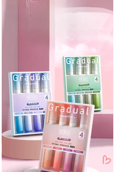 Набор из  мягких флуоресцентных карандашей Gradual, мягкие цвета, упаковка по 4 штуки