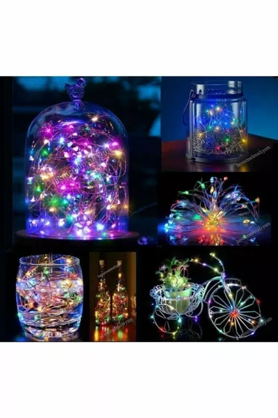  Метра Батерийна LED Светлина с Фея, Многоцветна, Декоративна LED Светлина, RGB