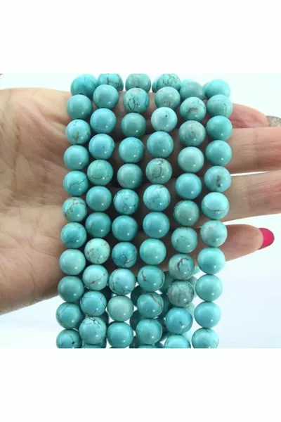 Firuze Turkoois Natuurlijke Steen Serie Natuurlijke 8 Mm Sieradenontwerp