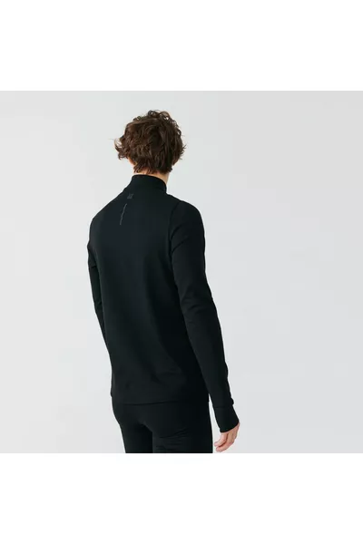 تيشيرت الجري رجالي بأكمام طويلة من كالنجي - أسود - دافئ