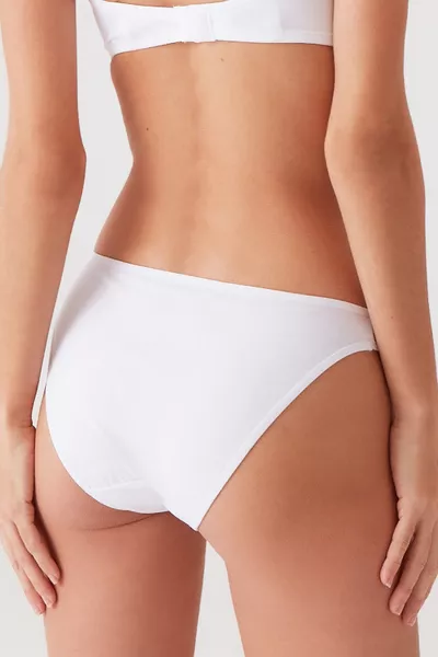 باقة من 5 قطع للسيدات باللون الأسود والأبيض والبيج  كولوت كلاسيكي عالي الخصر من القطن الأساسي