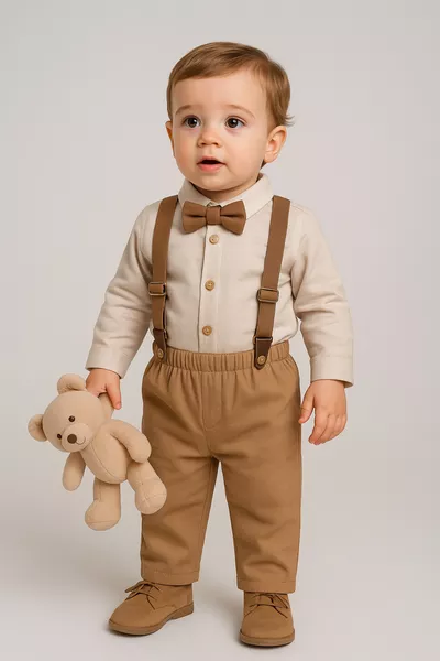 طقم رومبير وقميص للجنس الذكوري من كولمار مزين برسوم للرضع بمناسبة العيد