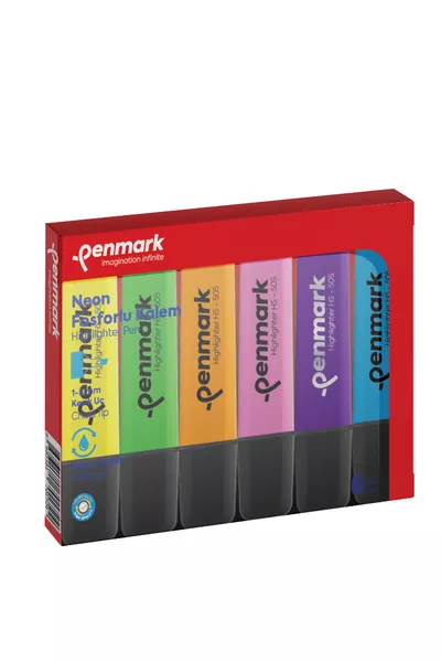 Неоновая цветная ручка с фосфоресцентными чернилами, набор из 6 штук