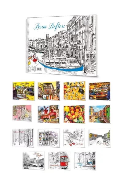  листа скицник със среден размер, спирална подвързия, картонена корица  x  см