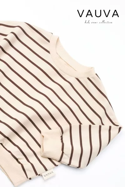 طقم أطفال للجنسين بنات وأولاد، للأطفال حديثي الولادة والأطفال، بأكمام طويلة وخطوط، لفصل معين