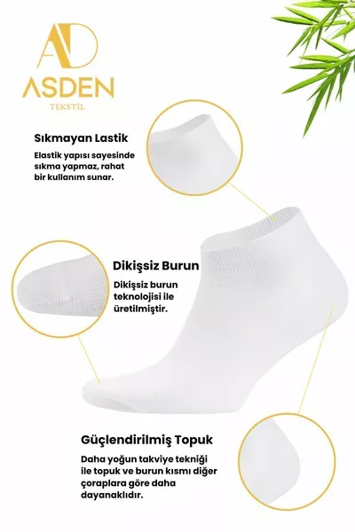 جوارب نسائية من الخيزران، 6 سوداء  بيضاء، بدون خياطة، قابلة للغسل بلطف