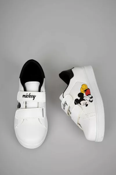 Щамповани бели черни детски обувки Garnisi