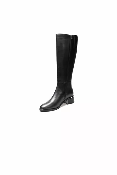 Дамски черни ботуши от естествена кожа 