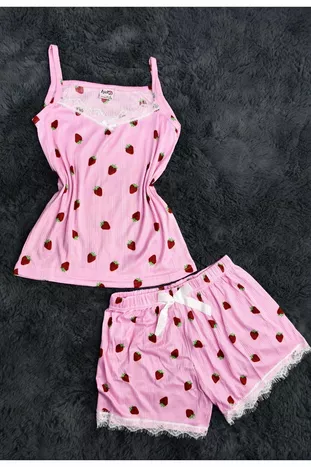 بيغاسوس النسيج الدانتيل مزينة حبل حزام السراويل بيجامة مجموعة