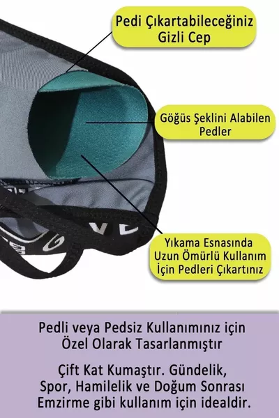 Женский черный спортивный бюстгальтер Полумайка с хлопковым ремешком Crop Pad