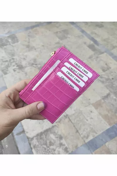 Porte-cartes Croco fuchsia Porte-cartes