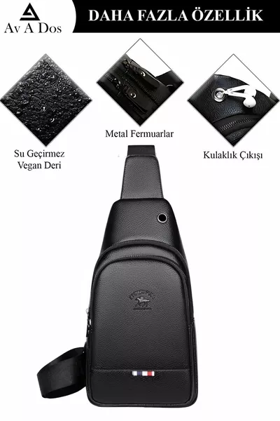 الجلود للجنسين كروسبودي حزام الخصر حقيبة الصدر حقيبة الكتف مع منفذ سماعة رأس ذراع واحد حقيبة الجسم