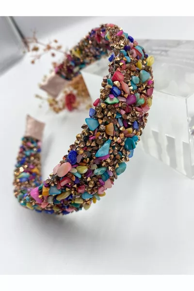 Corona di cristallo di pietra naturale colorata