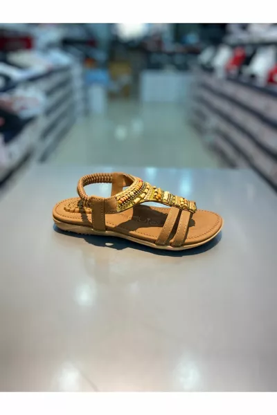 Girls' Beaded Stone Sandals