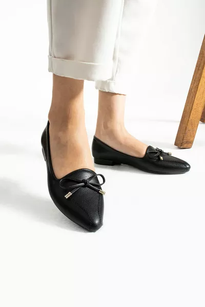 Дамски черни ежедневни балетни обувки Дамски ежедневни обувки Ортопедична балерина Балетни равни обувки Класически обувки