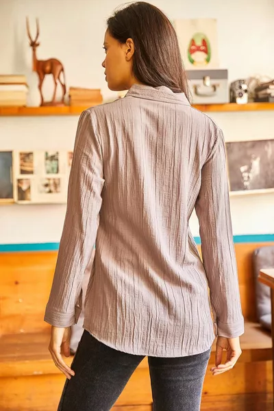 قميص مينك جاكار منسوج للسيدات 