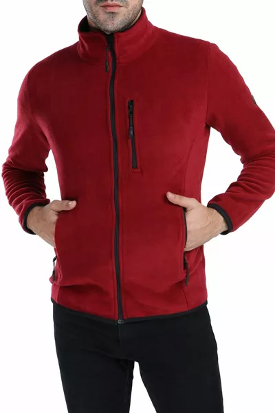 الرجال بورجوندي كامل سستة الصوف سترة