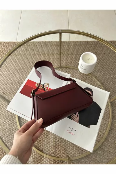 Borsa da donna dal design semplice bordeaux