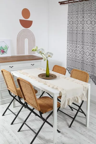 Natural Ruffled Runner Vintage  cm