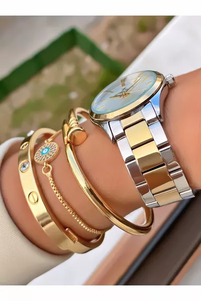 العلامة التجارية الأصفر اللون الفضي 2 سنة الضمان المرأة ساعة اليد