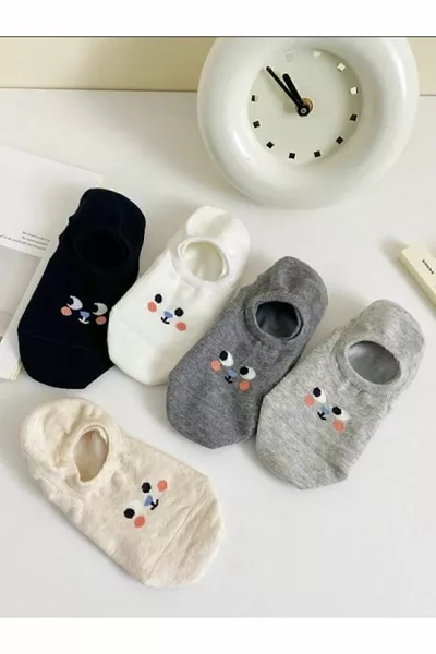 الصيف لطيف الوجه منقوشة الجوارب الباليه 5 قطع