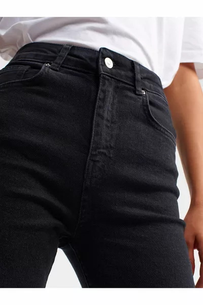  Pantalon Lycra Fente Latérale Noir-noir