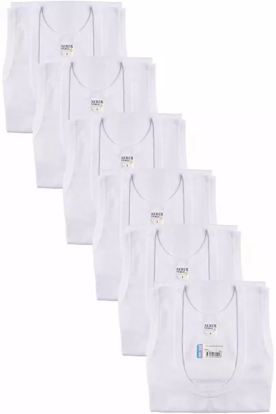 Seuryıldızı Débardeur 6 pièces peigné blanc pour homme 