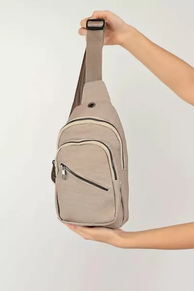 Unisex Visone Croce Laterale Petto E Marsupio, Borsa Scomparto Per Telefono Mobile Con Uscita Cuffie USB