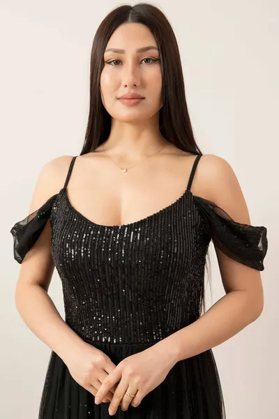 الترتر مادونا طوق قصيرة مساء اللباس 