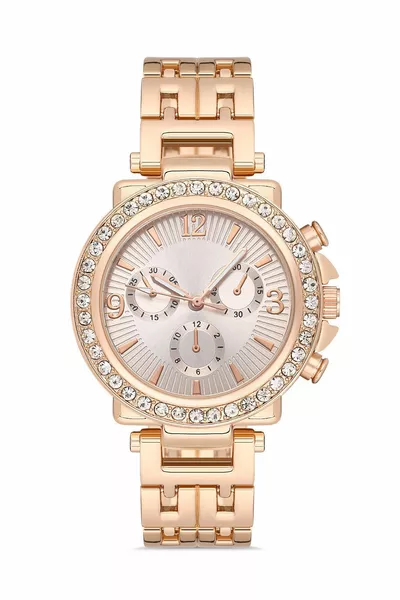 ديكور الاتصال الهاتفي حجر تصميم حزام معدني المرأة ساعة اليد