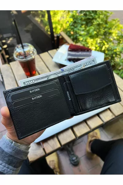 Andra Echt Lederen Muntkamer Beleefde Portemonnee