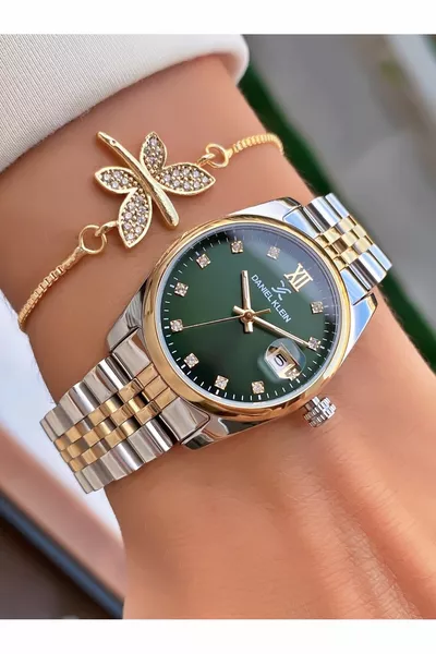 Montre-bracelet femme double couleur étanche garantie 2 ans - Bracelet avec cadeau