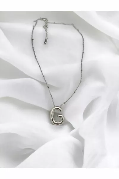 Колие от сребърен балон G Letter  L стомана от неръждаема стомана