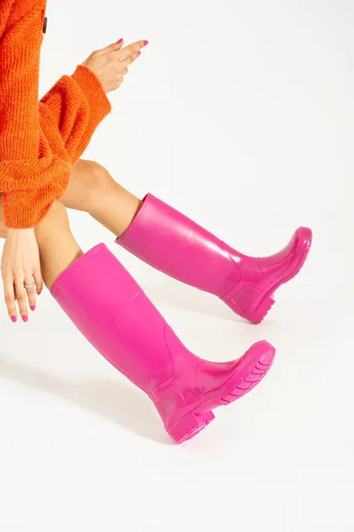 هنتر أحذية المطر النسائية للماء الفوشيه