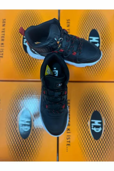 M.P.  BASKETS À COL ROULÉ UNISEXES NOIR-BLANC