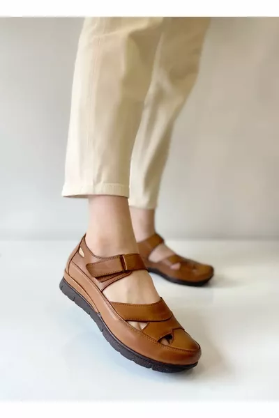 Echtleder Tan Loop Damen Loafer