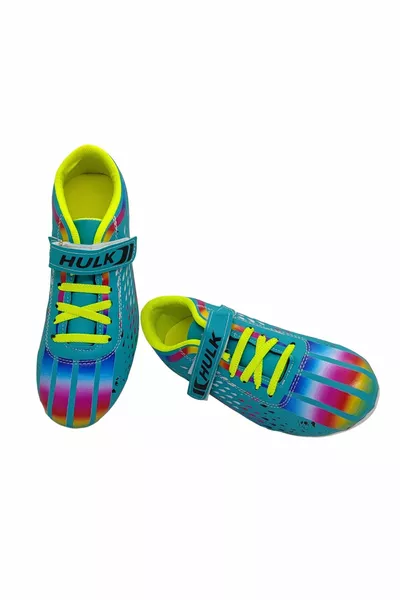  Filet Velcro Kinder Fußballschuhe Turkuaz_Neon Grün