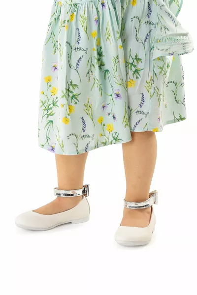 Karamazı Kids Velcro Girls' Bow Ballet Flats Aegean  Skin Ankle Tie