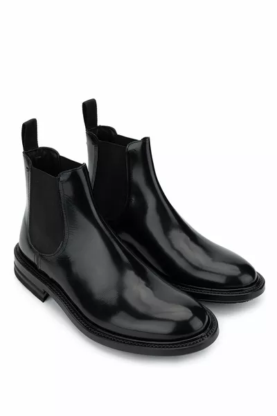 Мужские черные классические сапоги из натуральной кожи