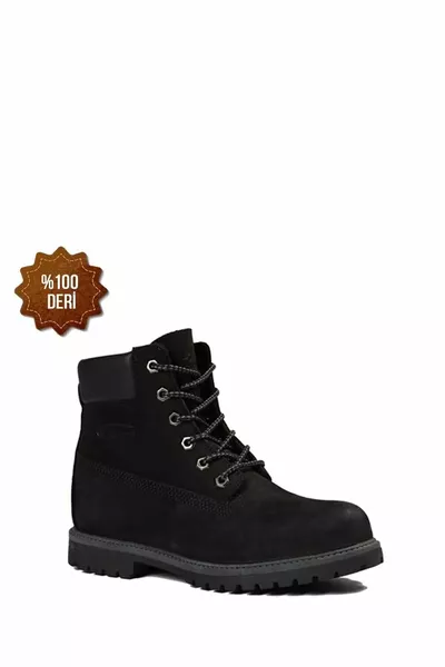 Нубук женские сапоги туфли  -черный