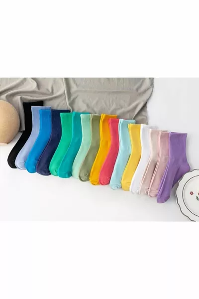 Unisex Multicolor College Sokken Recht 8 Paar