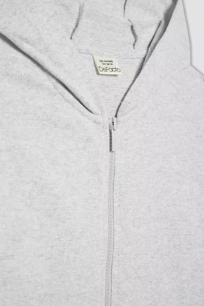 Felpa basic con cappuccio in piquet con cerniera da ragazzo sp