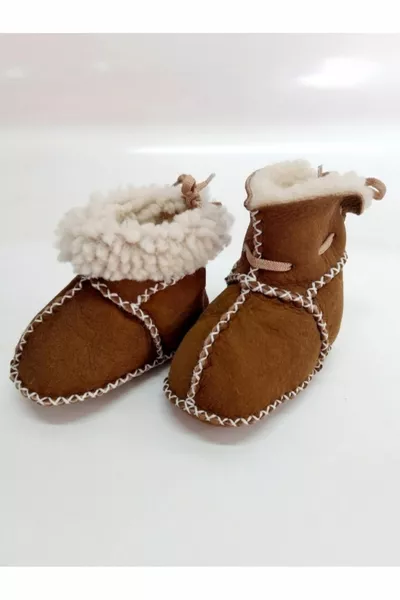 حذاء أطفال عضوي من جلد الخروف للأطفال حذاء بوتيز فيرست ستيب - 