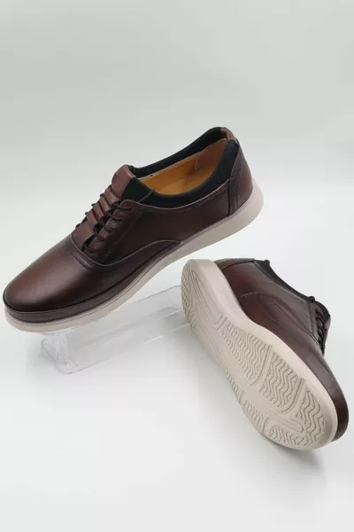 Hommes Intérieur Extérieur Cuir véritable Ultra confortable Léger Saisonnier Marron Chaussures Décontractées